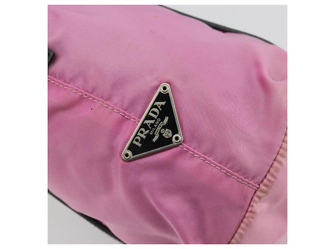 Borsa a Spalla PRADA Nylon Rosa Argento Auth 176628 - vista 14