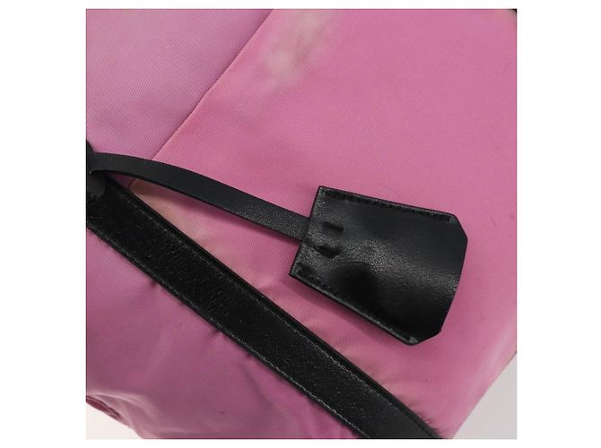 Borsa a Spalla PRADA Nylon Rosa Argento Auth 176628 - vista 17