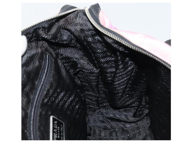 Borsa a Spalla PRADA Nylon Rosa Argento Auth 176628 - vista 21