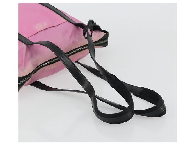 Borsa a Spalla PRADA Nylon Rosa Argento Auth 176628 - vista 7