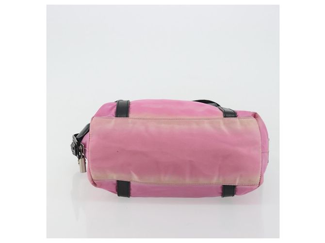 Borsa a Spalla PRADA Nylon Rosa Argento Auth 176628 - vista 9