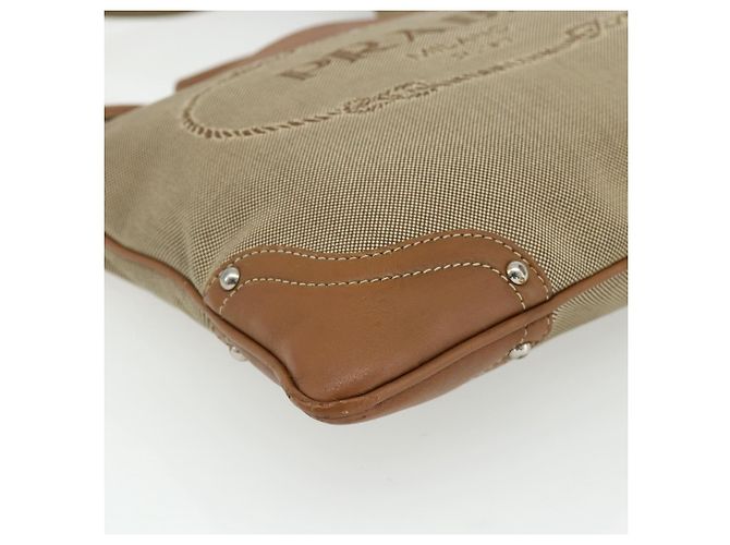 PRADA Schultertasche aus Canvas Beige Silber Authentisch ka3997 - Ansicht 11