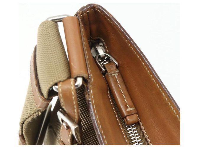 PRADA Schultertasche aus Canvas Beige Silber Authentisch ka3997 - Ansicht 15