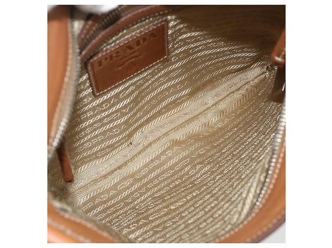 PRADA Schultertasche aus Canvas Beige Silber Authentisch ka3997 - Ansicht 17