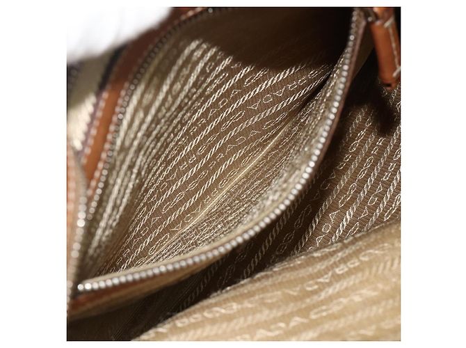 PRADA Schultertasche aus Canvas Beige Silber Authentisch ka3997 - Ansicht 21