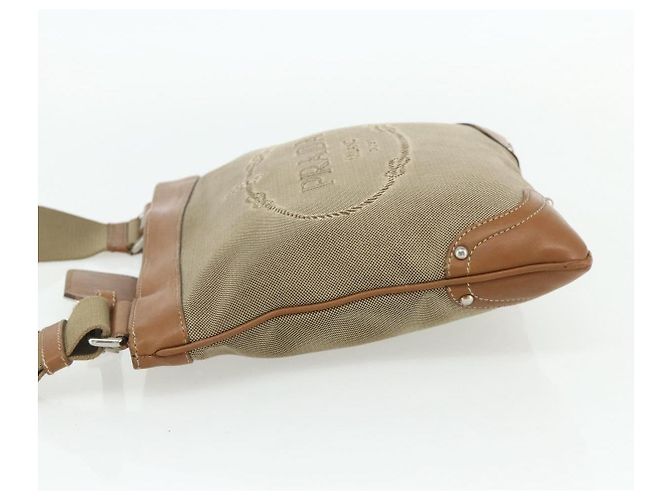 PRADA Schultertasche aus Canvas Beige Silber Authentisch ka3997 - Ansicht 4