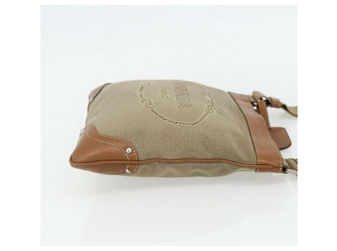 PRADA Schultertasche aus Canvas Beige Silber Authentisch ka3997 - Ansicht 5