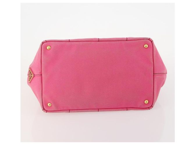 PRADA Borsa Canapa in Tela 2 Set Rosa Beige Auth 174968 - vista 15