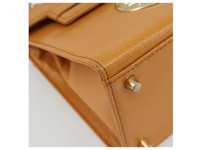 Borsa a Spalla Gianni Versace in Pelle 2 in 1 Marrone Oro Auth BA12090A D'oro - vista 13