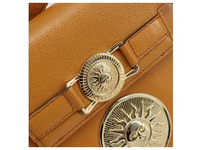 Borsa a Spalla Gianni Versace in Pelle 2 in 1 Marrone Oro Auth BA12090A D'oro - vista 16