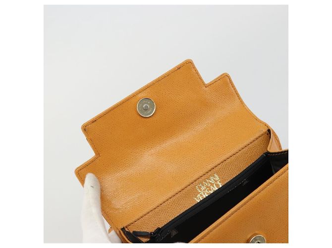 Borsa a Spalla Gianni Versace in Pelle 2 in 1 Marrone Oro Auth BA12090A D'oro - vista 17