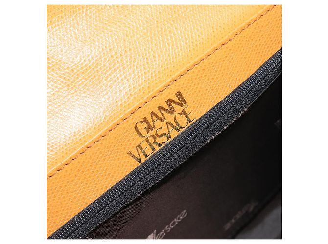 Borsa a Spalla Gianni Versace in Pelle 2 in 1 Marrone Oro Auth BA12090A D'oro - vista 18