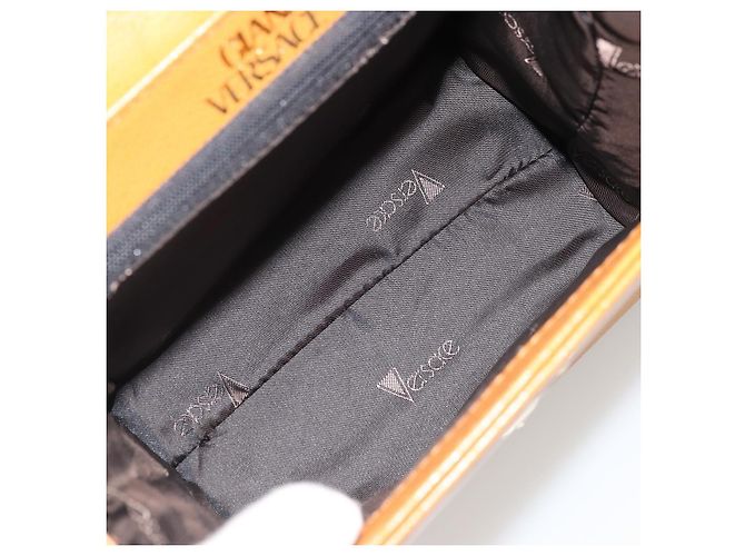 Borsa a Spalla Gianni Versace in Pelle 2 in 1 Marrone Oro Auth BA12090A D'oro - vista 19