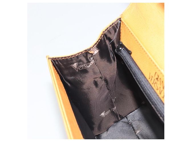 Borsa a Spalla Gianni Versace in Pelle 2 in 1 Marrone Oro Auth BA12090A D'oro - vista 21