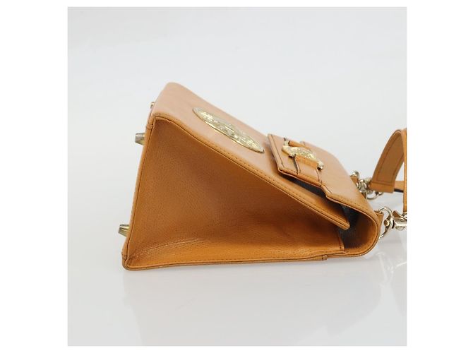 Borsa a Spalla Gianni Versace in Pelle 2 in 1 Marrone Oro Auth BA12090A D'oro - vista 4