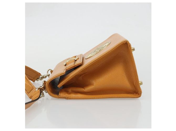 Borsa a Spalla Gianni Versace in Pelle 2 in 1 Marrone Oro Auth BA12090A D'oro - vista 5