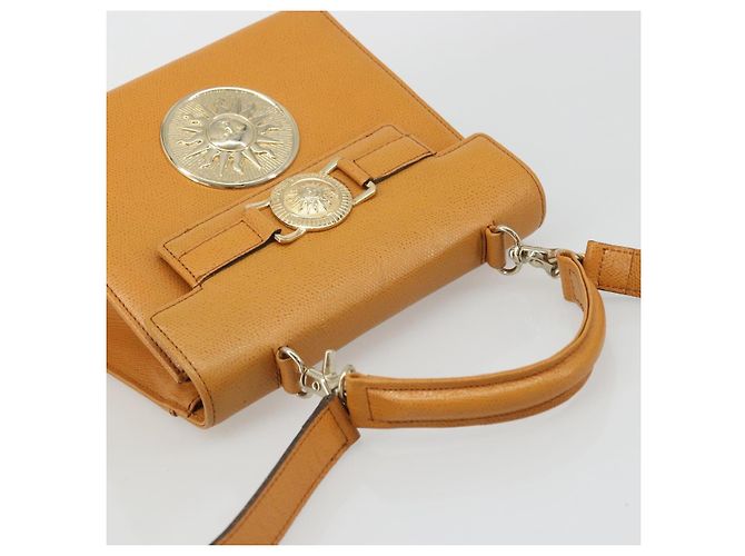 Borsa a Spalla Gianni Versace in Pelle 2 in 1 Marrone Oro Auth BA12090A D'oro - vista 6