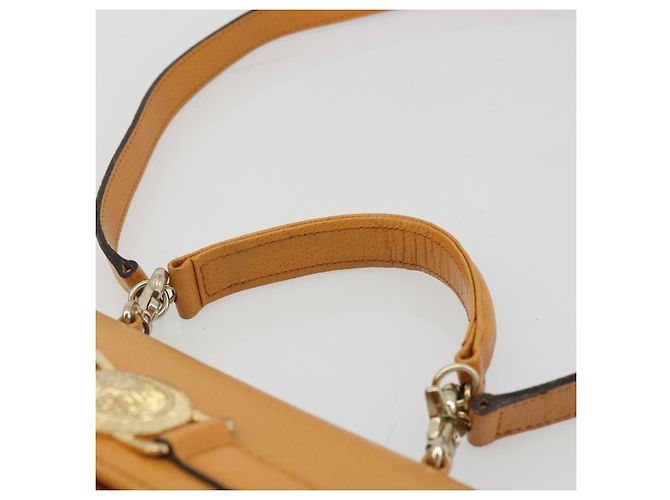 Borsa a Spalla Gianni Versace in Pelle 2 in 1 Marrone Oro Auth BA12090A D'oro - vista 8