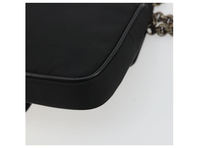 Borsa a Spalla con Catena PRADA in Nylon Marrone Argento Autentica 175639A - vista 12