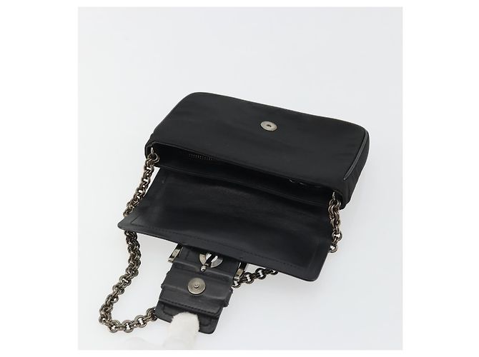 Borsa a Spalla con Catena PRADA in Nylon Marrone Argento Autentica 175639A - vista 16