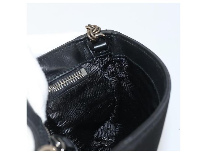 Borsa a Spalla con Catena PRADA in Nylon Marrone Argento Autentica 175639A - vista 19