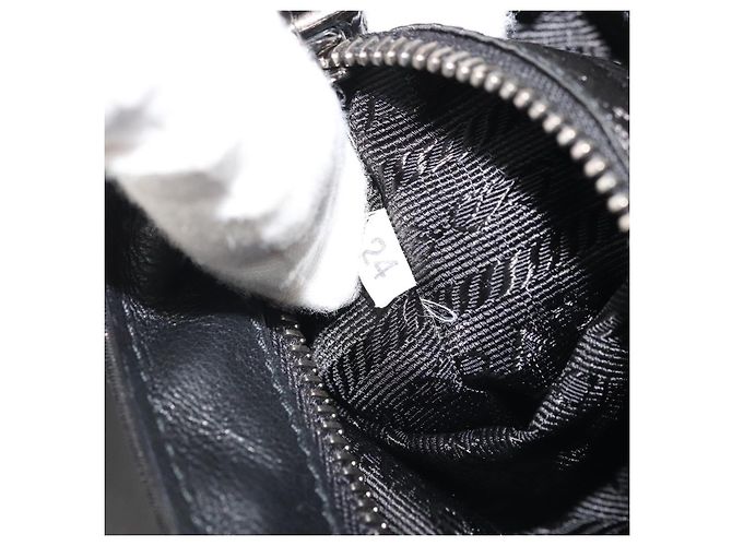Borsa a Spalla con Catena PRADA in Nylon Marrone Argento Autentica 175639A - vista 23