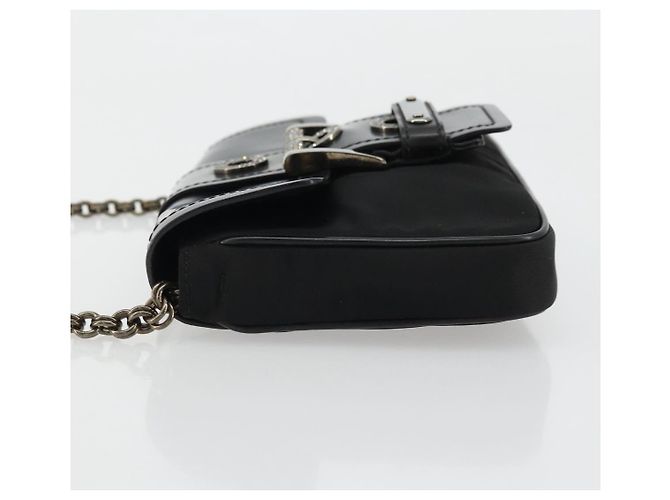 Borsa a Spalla con Catena PRADA in Nylon Marrone Argento Autentica 175639A - vista 5