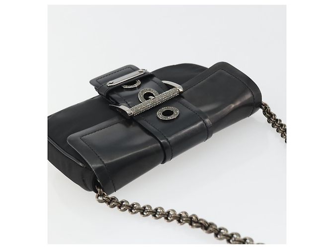 Borsa a Spalla con Catena PRADA in Nylon Marrone Argento Autentica 175639A - vista 6