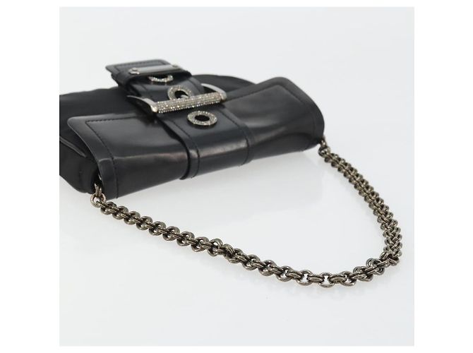 Borsa a Spalla con Catena PRADA in Nylon Marrone Argento Autentica 175639A - vista 7