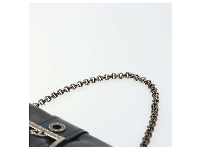 Borsa a Spalla con Catena PRADA in Nylon Marrone Argento Autentica 175639A - vista 8