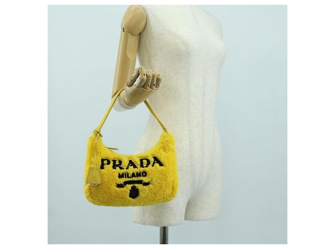 Pochette PRADA Pile Giallo Argento Auth YKZ1313M - vista 22