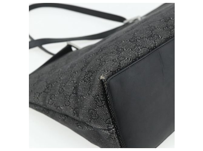 GUCCI GG Canvas Tote Bag Schwarz Silber 36173 1705 Auth 176032 - Ansicht 13