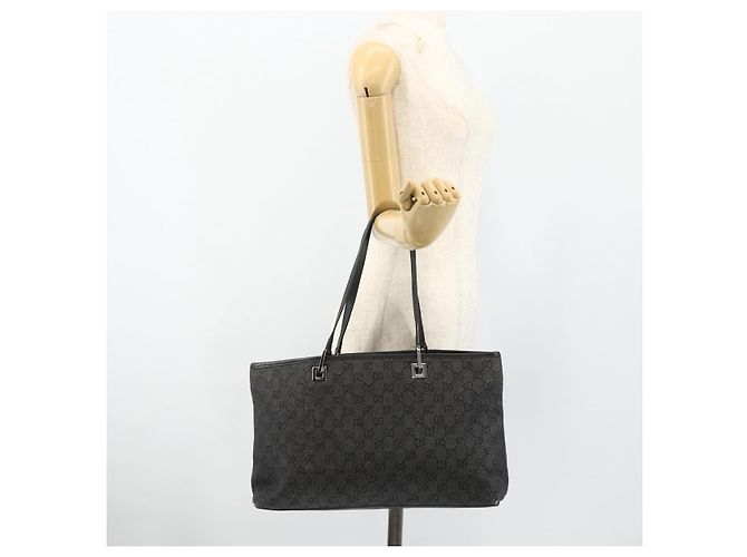 GUCCI GG Canvas Tote Bag Schwarz Silber 36173 1705 Auth 176032 - Ansicht 20