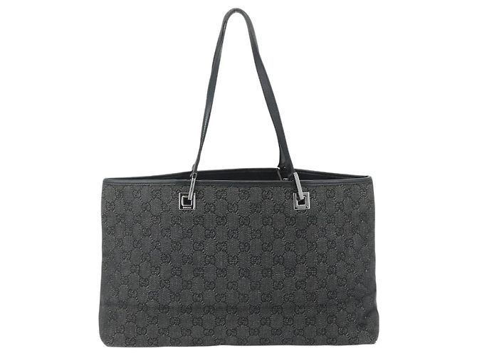 GUCCI GG Canvas Tote Bag Schwarz Silber 36173 1705 Auth 176032 - Ansicht 3
