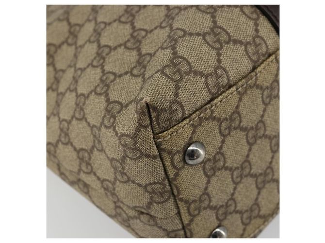 Gucci Borsa Tote GG Supreme in PVC beige argento 114595 Auth 175547 - vista 11