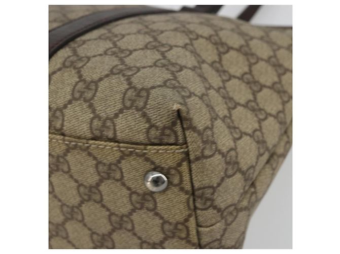 Gucci Borsa Tote GG Supreme in PVC beige argento 114595 Auth 175547 - vista 12
