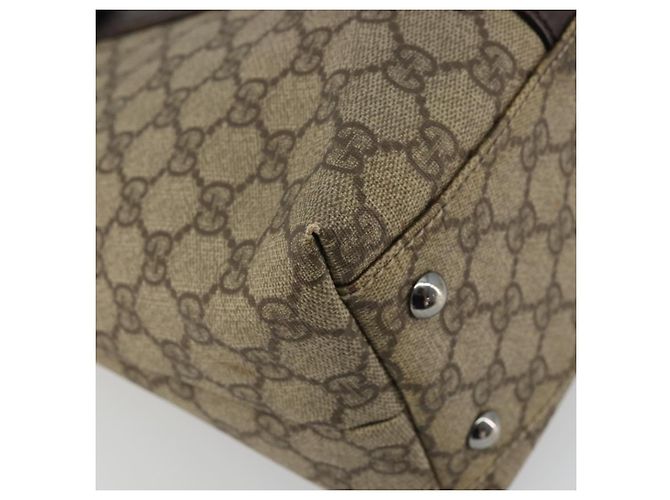 Gucci Borsa Tote GG Supreme in PVC beige argento 114595 Auth 175547 - vista 13