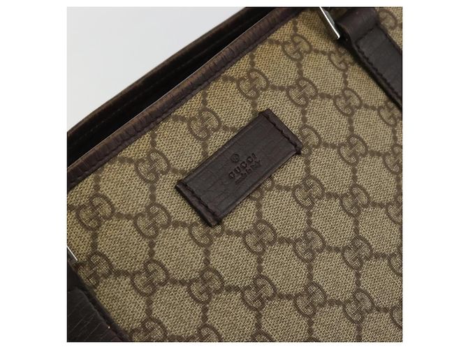 Gucci Borsa Tote GG Supreme in PVC beige argento 114595 Auth 175547 - vista 14
