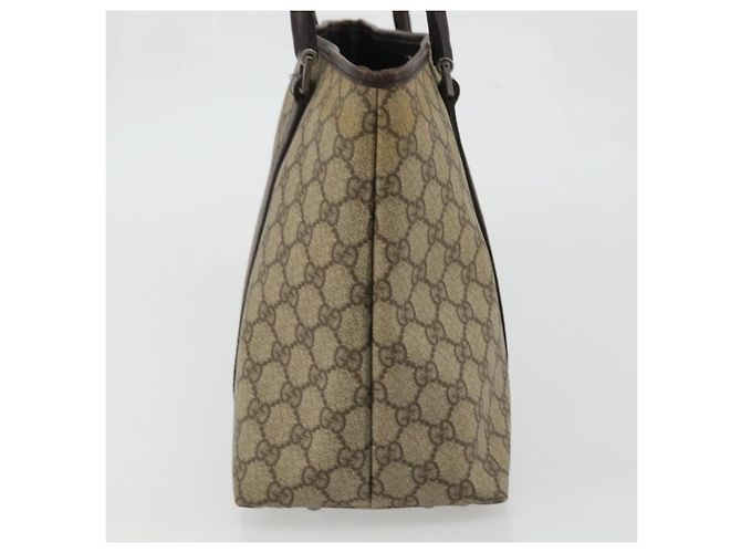 Gucci Borsa Tote GG Supreme in PVC beige argento 114595 Auth 175547 - vista 4