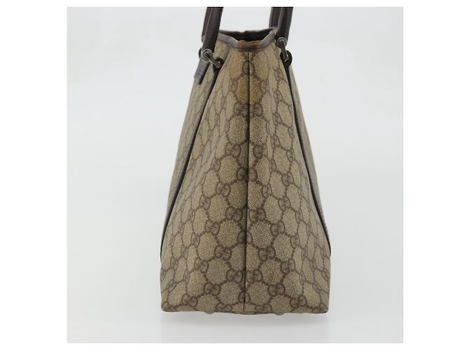Gucci Borsa Tote GG Supreme in PVC beige argento 114595 Auth 175547 - vista 5