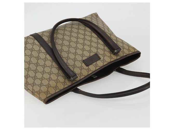 Gucci Borsa Tote GG Supreme in PVC beige argento 114595 Auth 175547 - vista 6