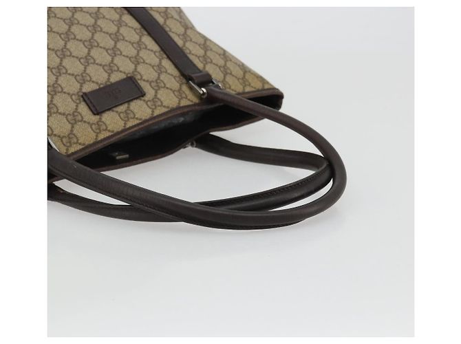 Gucci Borsa Tote GG Supreme in PVC beige argento 114595 Auth 175547 - vista 7