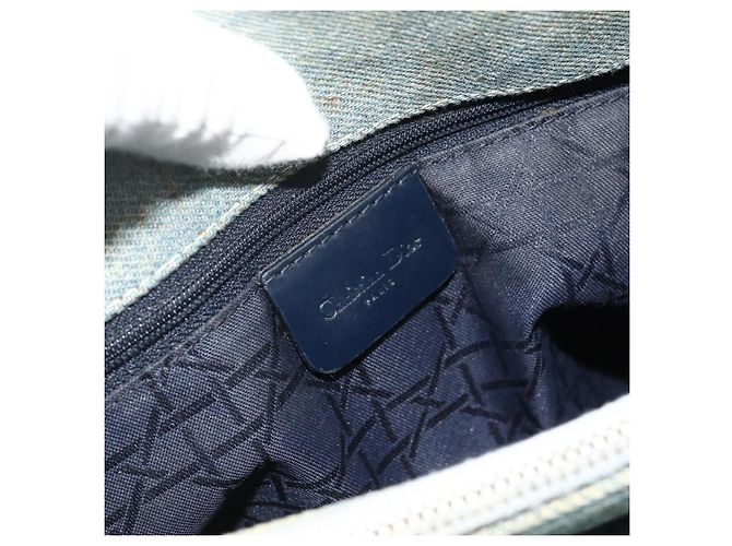 Borsa Canage Christian Dior in denim blu argento autentica 176133 - vista 15