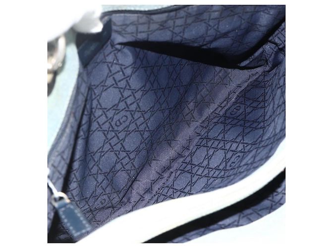 Borsa Canage Christian Dior in denim blu argento autentica 176133 - vista 16