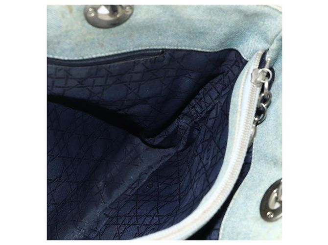 Borsa Canage Christian Dior in denim blu argento autentica 176133 - vista 17