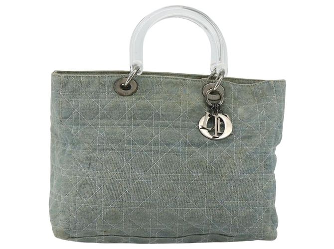 Borsa Canage Christian Dior in denim blu argento autentica 176133 - vista 2