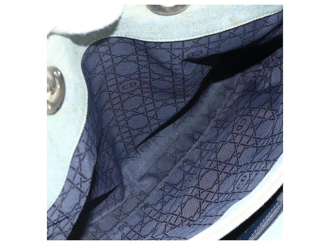 Borsa Canage Christian Dior in denim blu argento autentica 176133 - vista 23