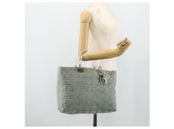 Borsa Canage Christian Dior in denim blu argento autentica 176133 - vista 25