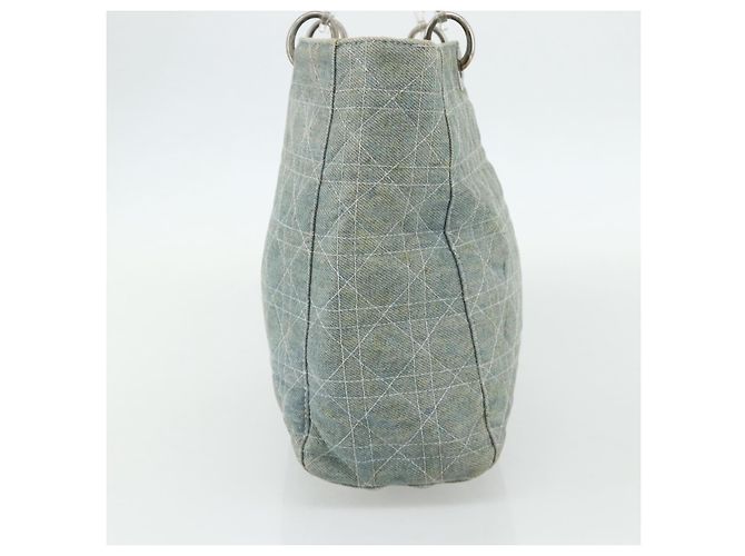 Borsa Canage Christian Dior in denim blu argento autentica 176133 - vista 4