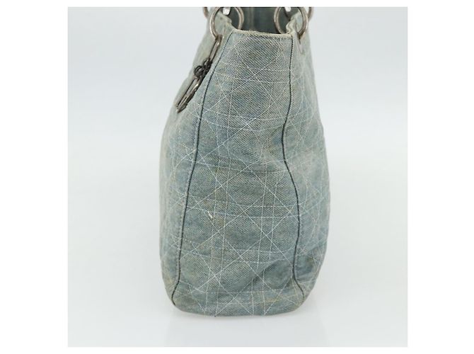 Borsa Canage Christian Dior in denim blu argento autentica 176133 - vista 5
